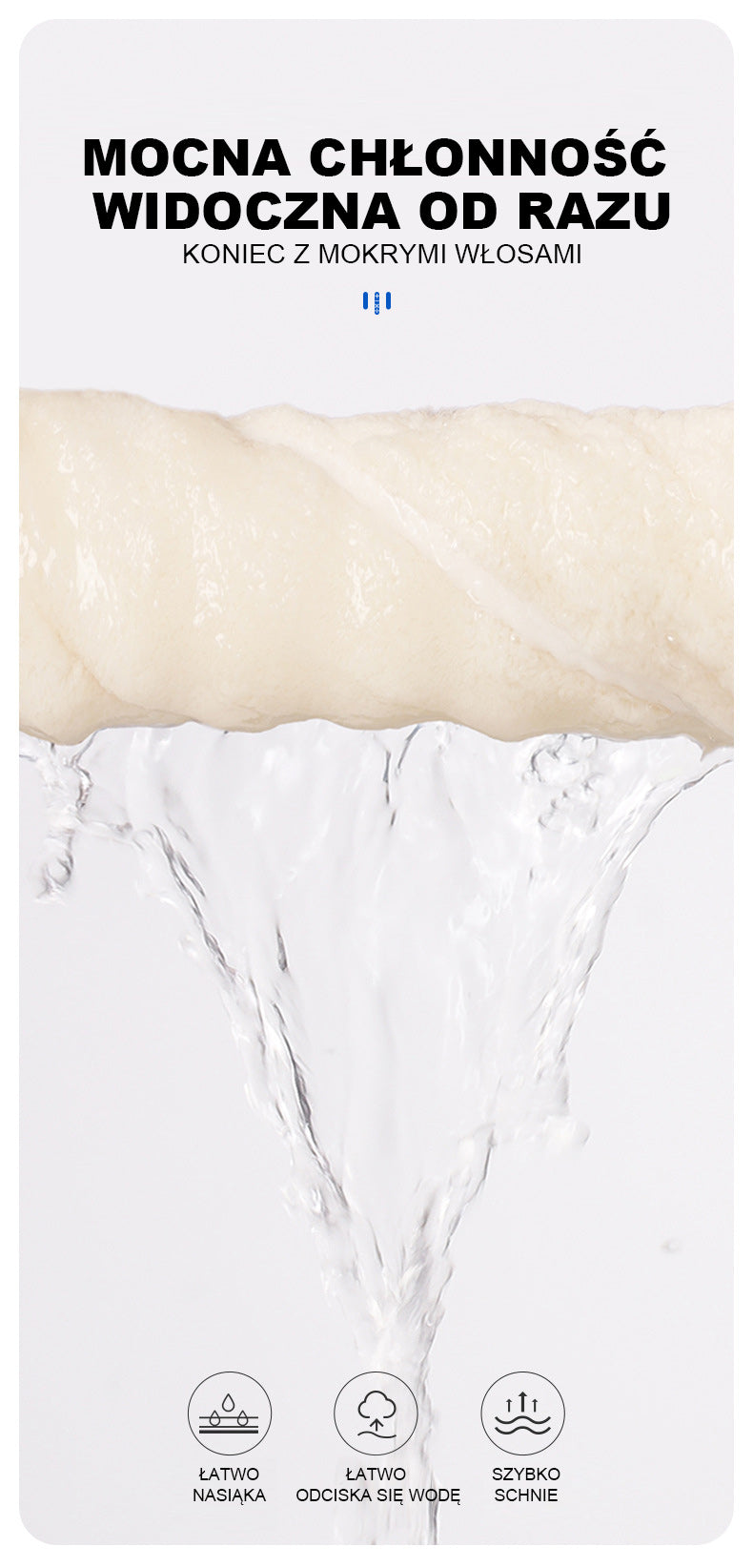 Chusta do suszenia włosów z piankowej welny dla kobiet, grubsza, z szerokim zastosowaniem, do owijania włosów, szybkoschnąca, do użytku domowego, chłonna, bez suszenia suszarki, czapka kąpielowa