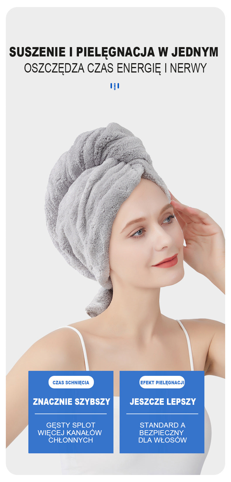 Chusta do suszenia włosów z piankowej welny dla kobiet, grubsza, z szerokim zastosowaniem, do owijania włosów, szybkoschnąca, do użytku domowego, chłonna, bez suszenia suszarki, czapka kąpielowa